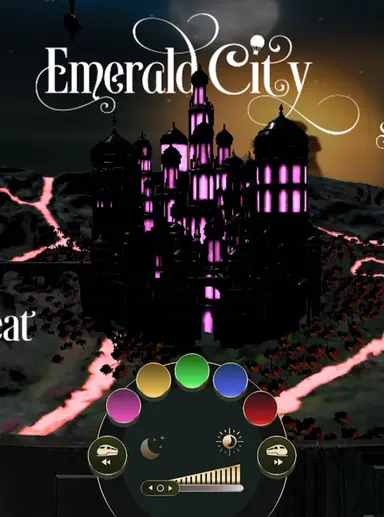 위키드 공식사이트 둘러보기 너무재밌어요
일단 들어가면 마법사가반겨줌! 
에메랄드시티의 낮과밤을 볼수있고 도로도 내가 원하는 색으로 깔아볼수있어요(영화에나온그대로ㅎㅎ)
좌우로 움직여서 먼치킨랜드, 쉬즈대학, 키아모 코, 엘파바의 은신처에 가볼 수 있어요