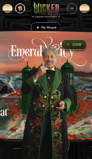 위키드 공식사이트 둘러보기 너무재밌어요
일단 들어가면 마법사가반겨줌! 
에메랄드시티의 낮과밤을 볼수있고 도로도 내가 원하는 색으로 깔아볼수있어요(영화에나온그대로ㅎㅎ)
좌우로 움직여서 먼치킨랜드, 쉬즈대학, 키아모 코, 엘파바의 은신처에 가볼 수 있어요