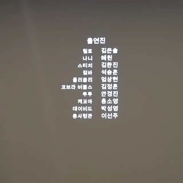 릴로&스티치 한국어 더빙 성우진
릴로 김은솥
나니 하원
스티치 김환진
점바 석승훈
플리클리 엄상현
코브라 버블스 김정훈
투투 안경진
케코아 홍소영
데이비드 박성영
총사령관 이선주
