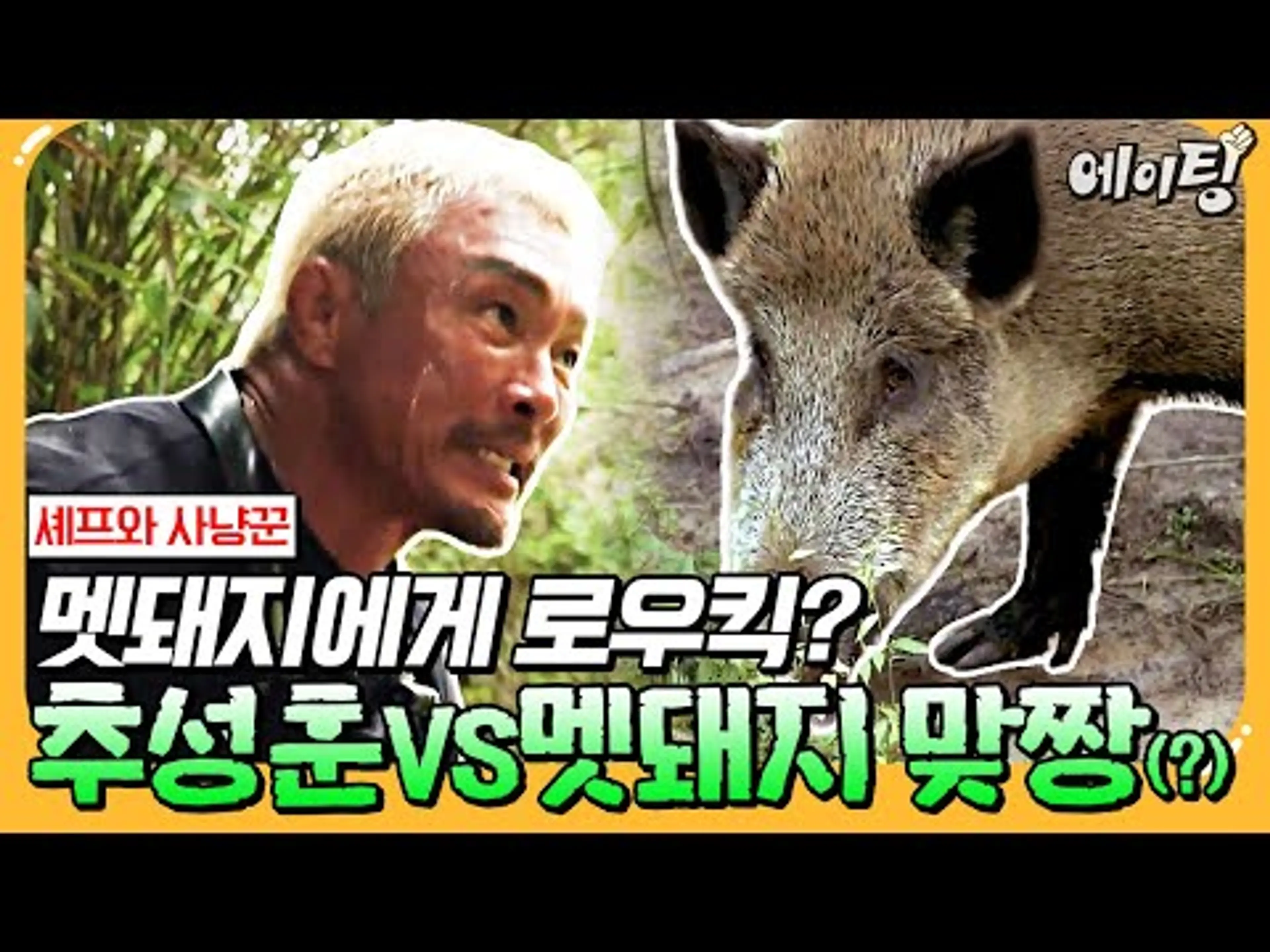 [#에이팅] 멧돼지 만나면 로우킥 먼저 날린다는 추성훈ㄷㄷ 과연 맨손으로 멧돼지 잡기 성공할 수 있을까!?😯💥 | #셰프와사냥꾼 1회
