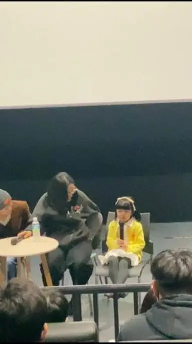 제주4•3 영화 한란 개봉전 제주 GV ❤️ 아역배우 김민채 인사 다시보기 쇼츠